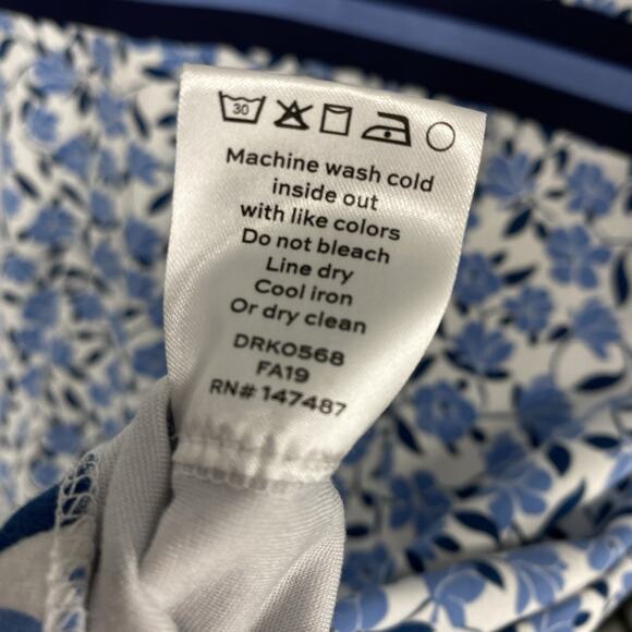 Draper James Persley Ponte Dress Size Medium Nassau Navy Blue Pattern A line - Picture 10 of 12